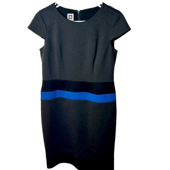 Anne Klein colour block cap sleeve midi career dress Size 8 - Picture 3 of 8